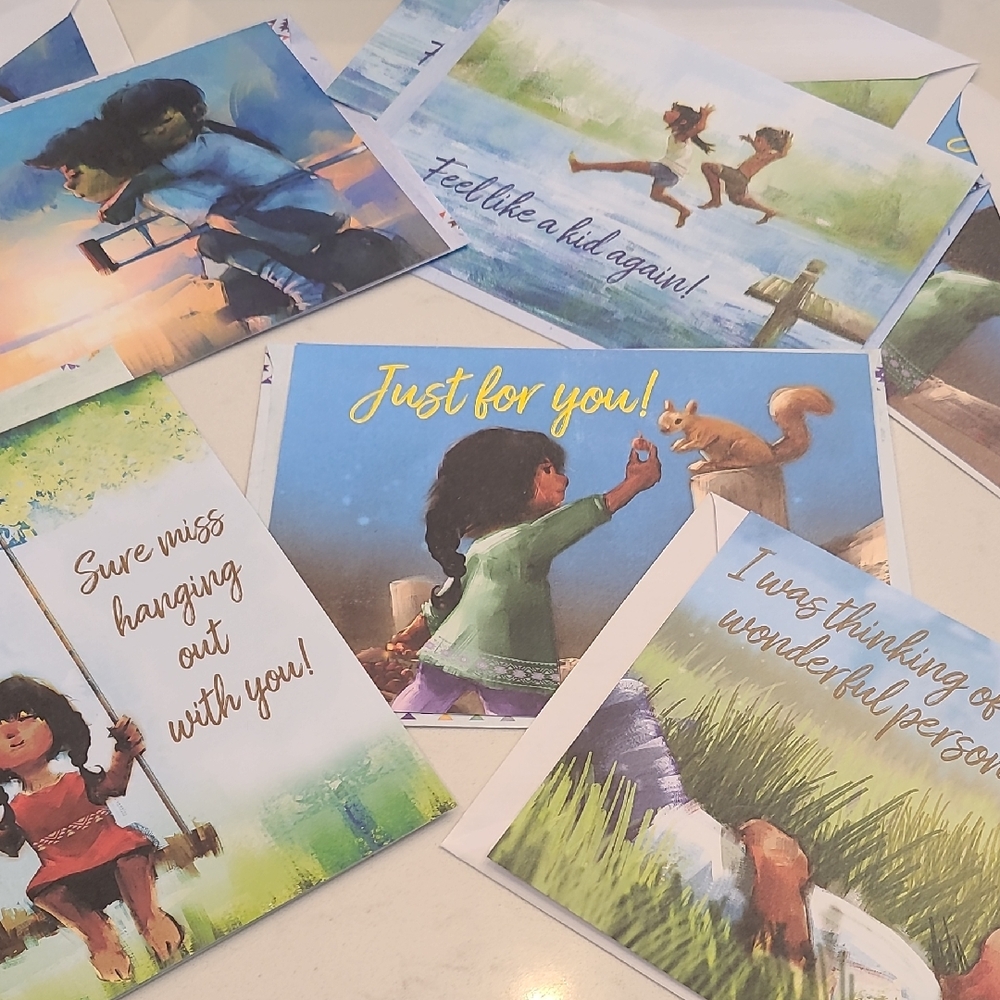 Colorful Children Greeting Cards Set